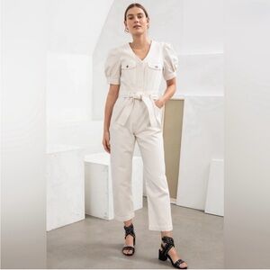 & Other Stories Cream Belted Jumpsuit